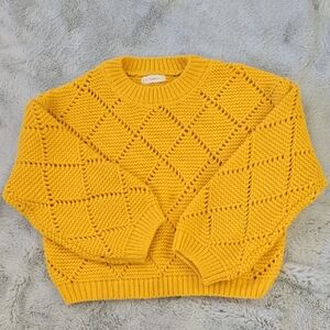 By Together Mustard Diamond Knit Sweater